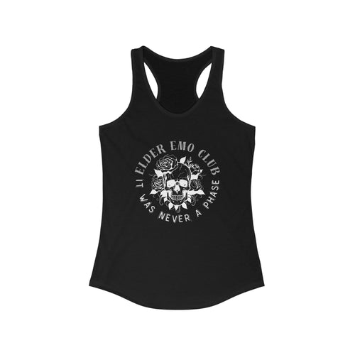 Elder Emo Club Racerback Tank Top, Punk Rock, Millennial, Skull