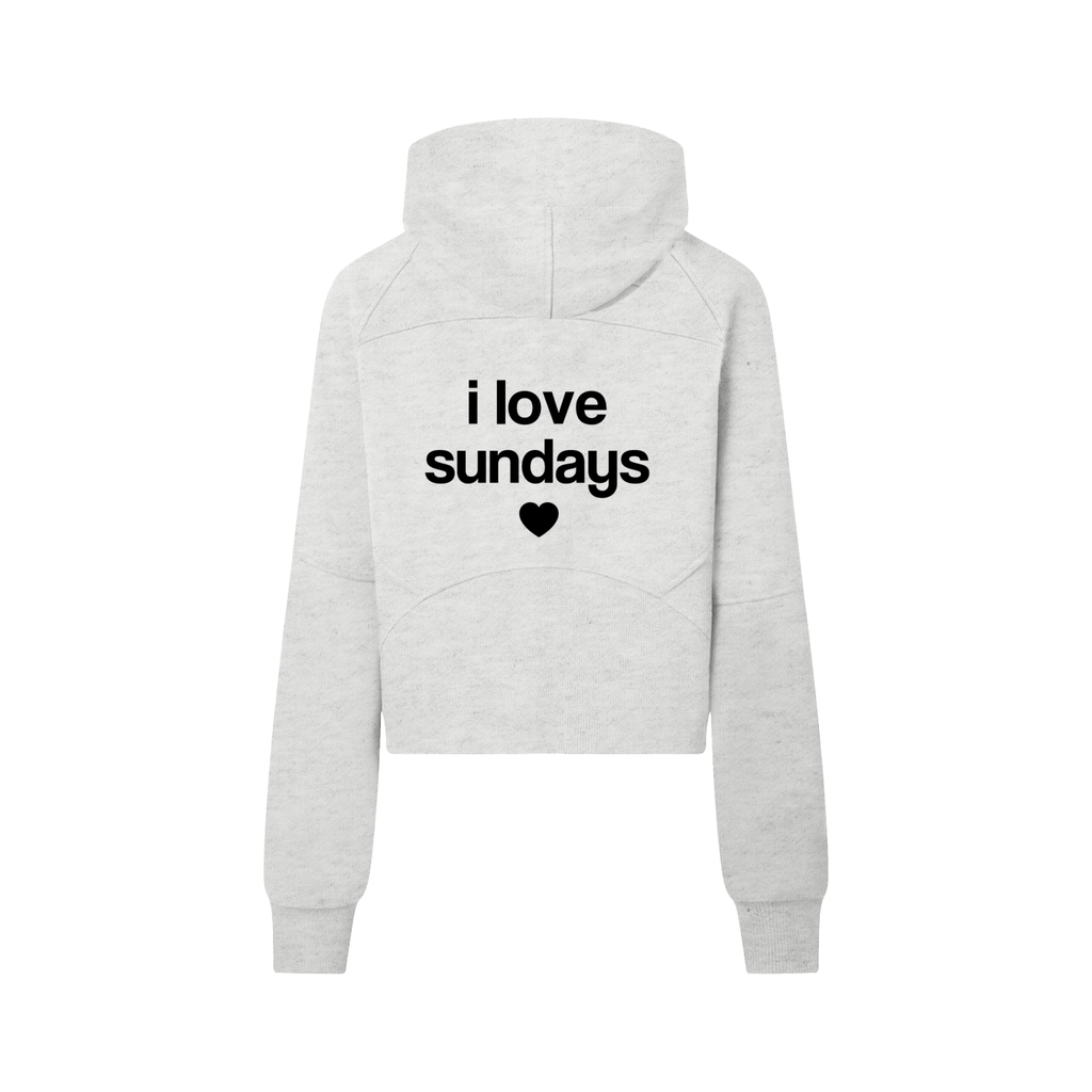 I love sundays - Cropped Half-Zip Hoodie
