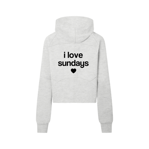I love sundays - Cropped Half-Zip Hoodie